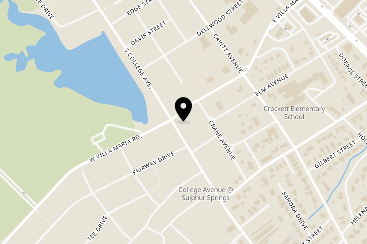 Map showing the location of Kailani's Taqueria S College Ave on 3201 S College Ave in Bryan