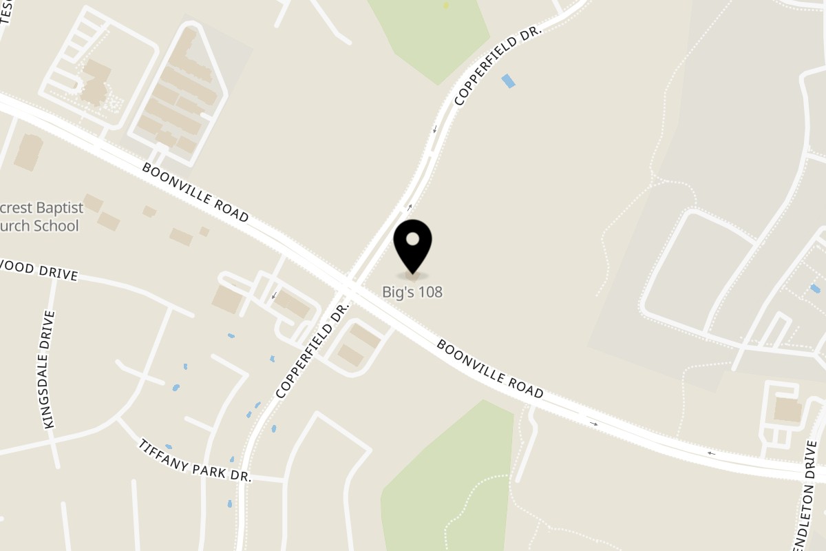 Map showing the location of Kailani's Taqueria Boonville on 4301 Boonville Rd in Bryan